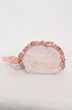 画像1: Maison de FLEUR / marron creamフリルラウンドポーチ  ピンク O-25-08-20-059-LO-ZA-OW-OS