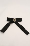 Maison de FLEUR / サテンフリルリボンバレッタ  クロ O-25-08-20-077-LO-AC-OW-OS