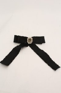 Maison de FLEUR / サテンフリルリボンバレッタ  クロ O-25-08-20-077-LO-AC-OW-OS