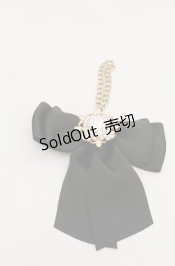 画像1: Maison de FLEUR / リボンバッグチャーム  クロ O-25-08-20-079-LO-ZA-OW-OS