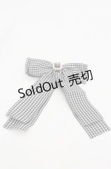 Maison de FLEUR / パールビジューギンガムチェックリボンバレッタ  クロ O-25-08-20-080-LO-AC-OW-OS