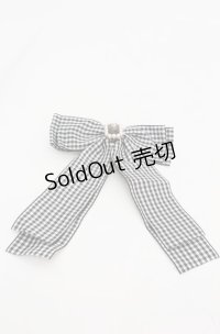 Maison de FLEUR / パールビジューギンガムチェックリボンバレッタ  クロ O-25-08-20-080-LO-AC-OW-OS
