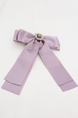 画像1: Maison de FLEUR / EC限定ビジューリボンサテンバレッタ  ラベンダー O-25-08-20-081-LO-AC-OW-OS