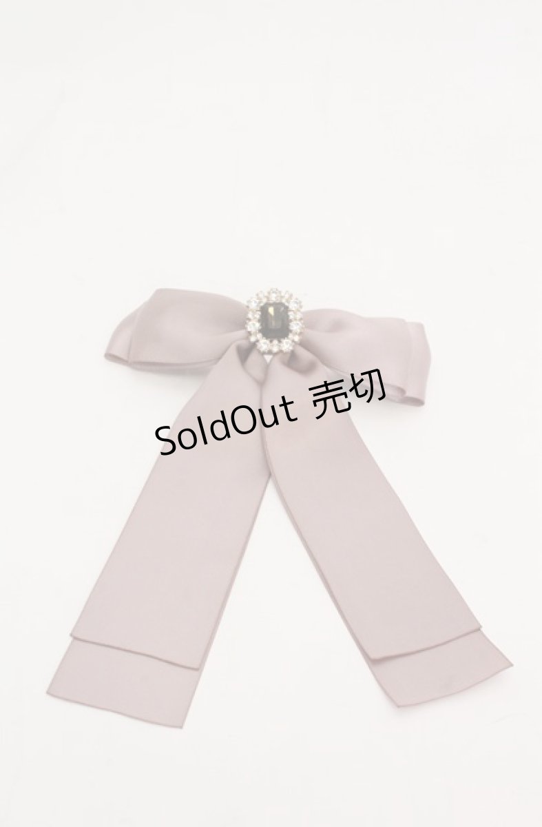 画像1: Maison de FLEUR / EC限定ビジューリボンサテンバレッタ  ピンクベージュ O-25-08-20-084-LO-AC-OW-ZT487-F005 (1)