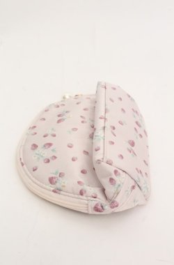 画像2: Maison de FLEUR / いちご柄ラウンドポーチ  ピンク O-25-08-20-088-LO-ZA-OW-OS