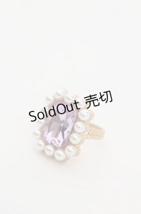 Maison de FLEUR / パールビジューリング  ラベンダー×ゴールド O-25-08-20-090-LO-AC-OW-OS