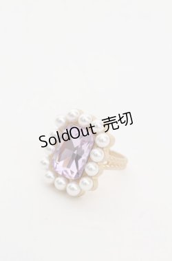 画像1: Maison de FLEUR / パールビジューリング  ラベンダー×ゴールド O-25-08-20-090-LO-AC-OW-OS