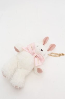 画像1: Maison de FLEUR / ラビットチャーム  シロ×ピンク O-25-08-20-094-LO-BG-OW-OS