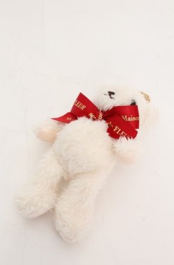 画像1: Maison de FLEUR / ショートケーキベアチャーム  シロ×アカ O-25-08-20-095-LO-ZA-OW-OS