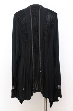 画像3: Ozz Croce / スラッシュカットトッパーカーディガン  ブラック O-25-08-20-1033-OO-TO-IG-OS