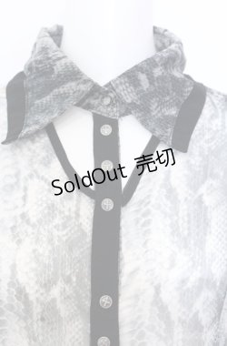 画像2: Ozz Croce / シースルーパイソンシャツ  グレー×ブラック系 O-25-08-20-1034-OO-BL-IG-ZY