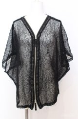 Ozz Croce / メッシュジップカーディガン  ブラック O-25-08-20-1037-OO-TO-IG-OS