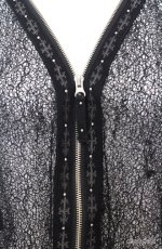 画像2: Ozz Croce / メッシュジップカーディガン  ブラック O-25-08-20-1037-OO-TO-IG-OS (2)