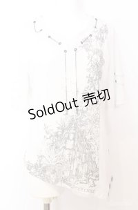 Ozz Croce / チェーン配色メッシュレイヤードTシャツ  ホワイト O-25-08-20-1038-OO-TO-IG-OS
