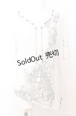 画像1: Ozz Croce / チェーン配色メッシュレイヤードTシャツ  ホワイト O-25-08-20-1038-OO-TO-IG-OS