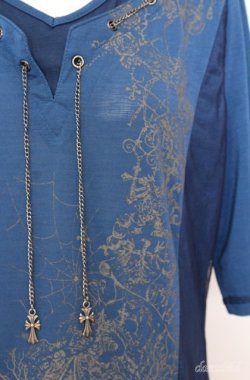 画像2: Ozz Croce / チェーン配色メッシュレイヤードTシャツ  ブルー O-25-08-20-1039-OO-TO-IG-OS