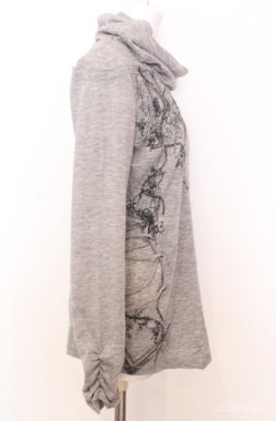 画像3: Ozz Croce / ネックレスチェーン付きハイネックカットソー  グレー O-25-08-20-1040-OO-TO-IG-OS