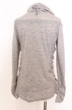 画像4: Ozz Croce / ネックレスチェーン付きハイネックカットソー  グレー O-25-08-20-1040-OO-TO-IG-OS