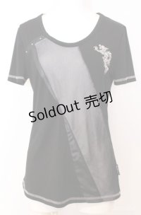 Ozz Croce / 銀糸龍刺繍Tシャツ  ブラック O-25-08-20-1041-OO-TS-IG-OS