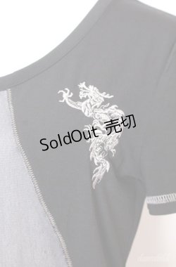 画像2: Ozz Croce / 銀糸龍刺繍Tシャツ  ブラック O-25-08-20-1041-OO-TS-IG-OS