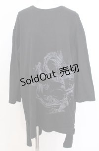 Ozz Croce / 龍プリントカットワンピース  ブラック O-25-08-20-1045-OO-OP-IG-OS