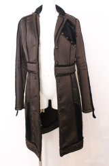 Ozz Croce / 裏ボアロングサテンコート  ブラウン O-25-08-20-1050-OO-CO-IG-OS
