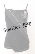 Ozz On / スカル刺繍異素材キャミソール  ブラック O-25-08-20-1052-OO-TO-IG-OS