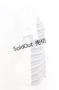 画像2: Ozz Croce / ストライプ切り替えTシャツ  ホワイト O-25-08-20-1056-OO-TO-IG-ZI