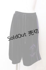 REFLEM / ベロア刺繍ハーフパンツ  ブラック×パープル O-25-08-20-1061-PU-PA-IG-OS
