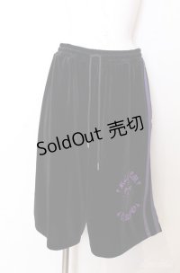 REFLEM / ベロア刺繍ハーフパンツ  ブラック×パープル O-25-08-20-1061-PU-PA-IG-OS