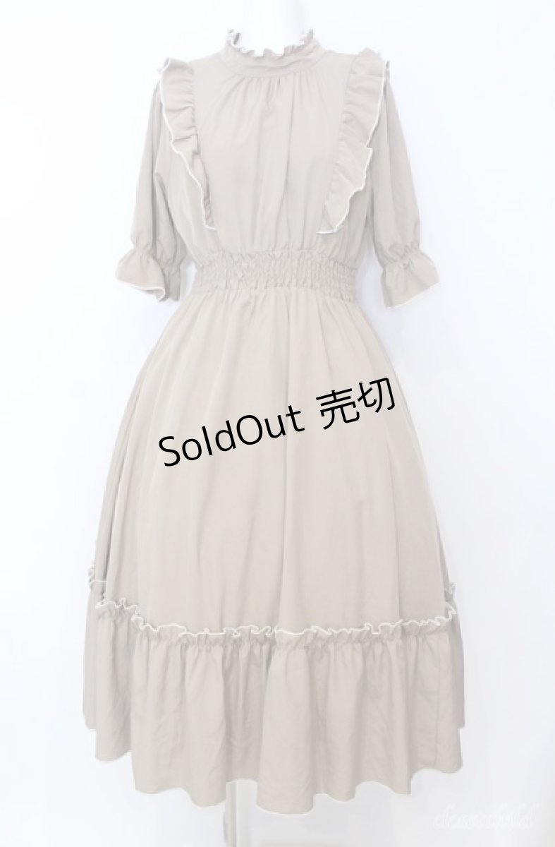画像1: m petit by misako / NINA'SコラボAMハイショクメローワンピース M ベージュ O-25-08-20-1011-LO-OP-OW-ZT358 (1)