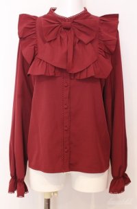 axes femme POETIQUE / ビッグリボンブラウス M ワイン O-25-08-20-1017-AX-BL-IG-OS