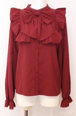 画像1: axes femme POETIQUE / ビッグリボンブラウス M ワイン O-25-08-20-1017-AX-BL-IG-OS