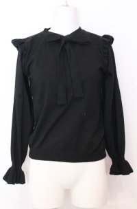 axes femme / ボウタイニットプルオーバー F クロ O-25-08-20-1019-AX-TO-OW-OS