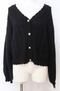 axes femme / パールボタンニットカーディガン F クロ O-25-08-20-1020-AX-TO-OW-OS