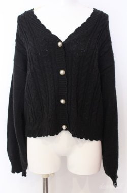 画像1: axes femme / パールボタンニットカーディガン F クロ O-25-08-20-1020-AX-TO-OW-OS