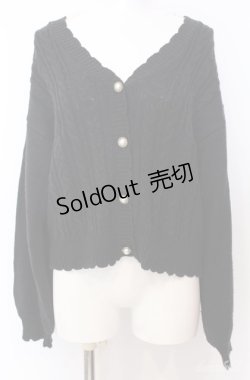 画像1: axes femme / パールボタンニットカーディガン F クロ O-25-08-20-1020-AX-TO-OW-OS