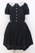 Jane Marple / カットワークレースカラーワンピース M クロ×シロ O-25-08-20-1025-JM-OP-IG-OS
