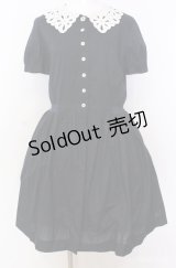 Jane Marple / カットワークレースカラーワンピース M クロ×シロ O-25-08-20-1025-JM-OP-IG-OS