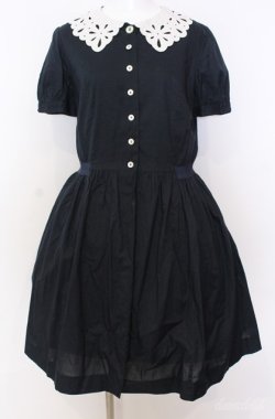 画像1: Jane Marple / カットワークレースカラーワンピース M クロ×シロ O-25-08-20-1025-JM-OP-IG-OS