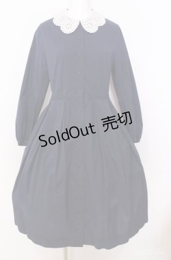 画像1: Jane Marple / アイレットレースカラーのワンピース M ネイビー O-25-08-20-1026-JM-OP-IG-OS