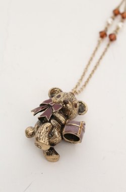 画像1: axes femme POETIQUE / プレゼントベアーネックレス  アンティークゴールド O-25-08-20-108-AX-AC-OW-OS