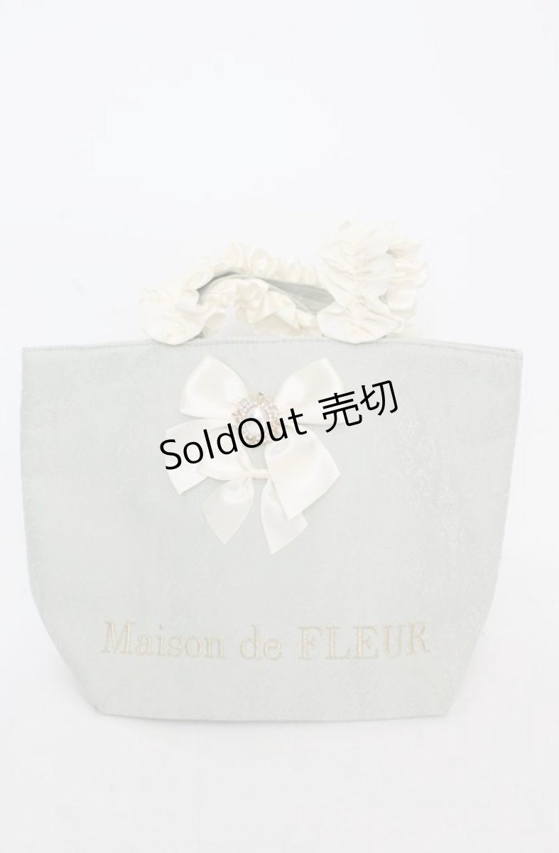 画像1: Maison de FLEUR / ロココフリルハンドルトートバッグ  ミントグリーン O-25-08-20-020-LO-BG-OW-ZT501 (1)
