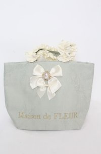 Maison de FLEUR / ロココフリルハンドルトートバッグ  ミントグリーン O-25-08-20-020-LO-BG-OW-OS