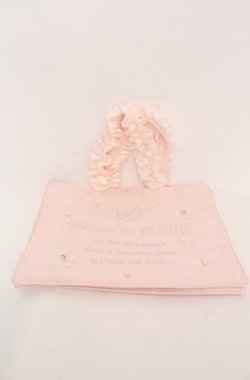画像1: Maison de FLEUR / 桜フリルハンドルスクエアトートバッグ  ピンク O-25-08-20-024-LO-BG-OW-OS