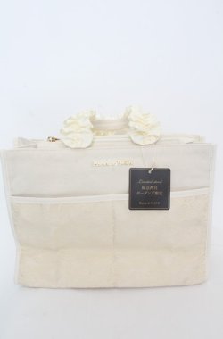 画像1: Maison de FLEUR / 阪急西宮限定フロントレースフリルハンドルトートバッグ  アイボリー O-25-08-20-025-LO-BG-OW-OS