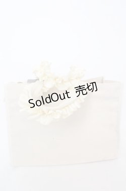 画像2: Maison de FLEUR / 阪急西宮限定フロントレースフリルハンドルトートバッグ  アイボリー O-25-08-20-025-LO-BG-OW-ZT501
