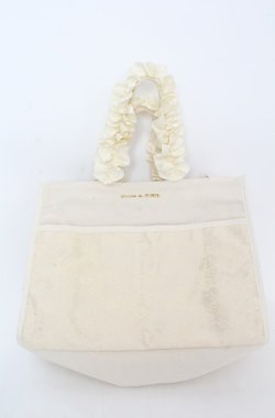 画像1: Maison de FLEUR / 阪急西宮限定フロントレースフリルハンドルトートバッグ  アイボリー O-25-08-20-026-LO-BG-OW-OS