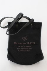 Maison de FLEUR / ジャガードスクエアトートバッグ  クロ O-25-08-20-027-LO-BG-OW-OS