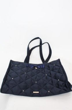 画像1: Maison de FLEUR / ラメリボントートバッグ  ネイビー O-25-08-20-032-LO-BG-OW-OS